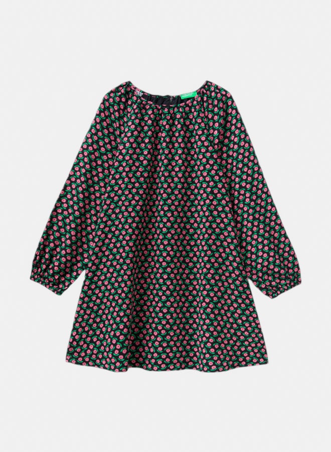 بينيتون فستان بنات بطبعة - Image 3