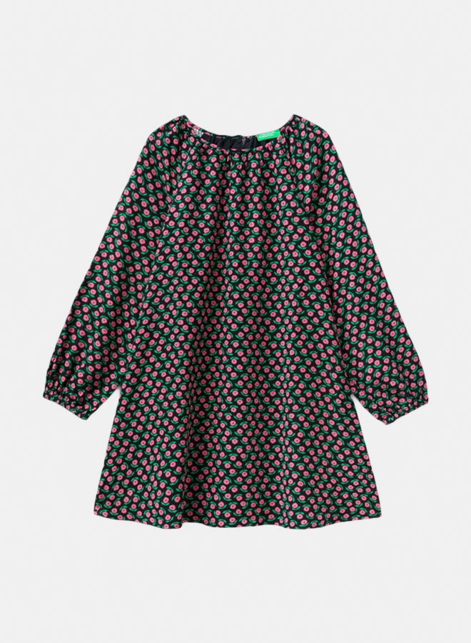 بينيتون فستان بنات بطبعة - Image 1