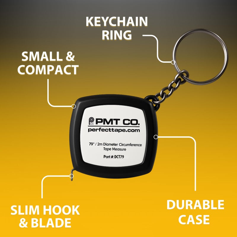 PERFECT MEASURING TAPE متر قياس مثالي - أداة قياس محمولة للدائرة والقطر في النظامين المتري والإمبراطوري - عرض 1/4" وطول 6.6 قدم / 2 متر - Image 4