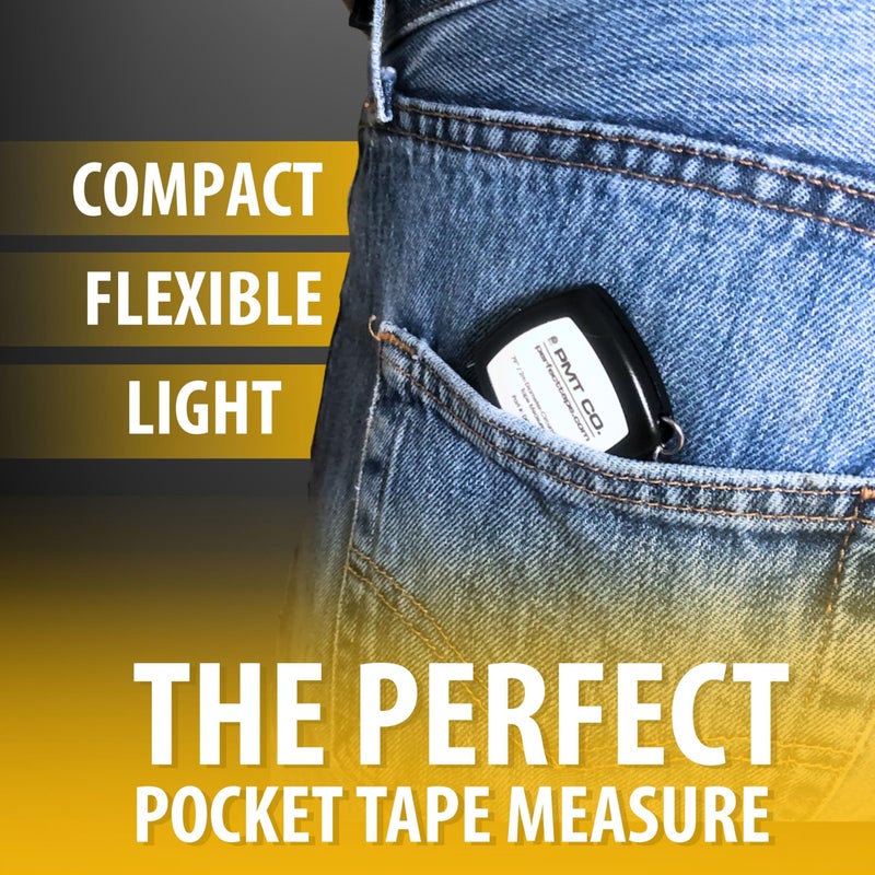 PERFECT MEASURING TAPE متر قياس مثالي - أداة قياس محمولة للدائرة والقطر في النظامين المتري والإمبراطوري - عرض 1/4" وطول 6.6 قدم / 2 متر - Image 2