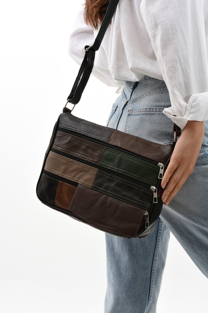 Erzeno Leather Multi-compartment Women's Crossbody Shoulder Bag  - Image 5