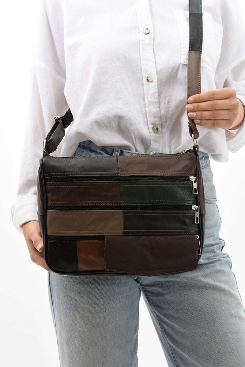 Erzeno Leather Multi-compartment Women's Crossbody Shoulder Bag  - Image 4