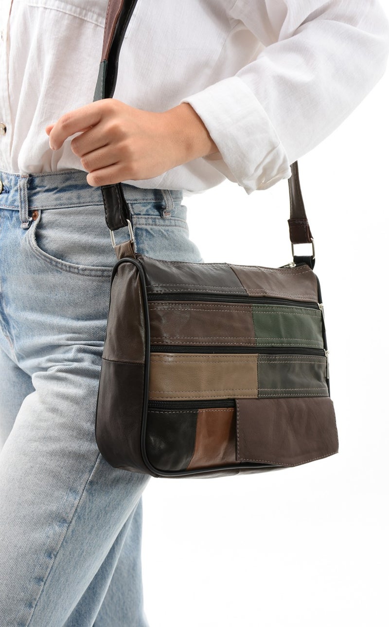 Erzeno Leather Multi-compartment Women's Crossbody Shoulder Bag  - Image 3