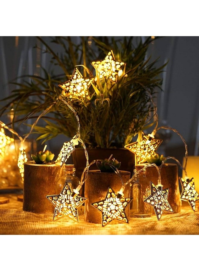 Party Propz Party Propz Golden Metal Star Lights for Decoration -1 Pc, 4meter,10 LED, Decorative Light, Star Lights for Home Decoration, Decoration Light, Kids Room Decor Items - Image 1