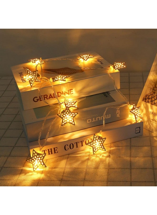 Party Propz Party Propz Golden Metal Star Lights for Decoration -1 Pc, 4meter,10 LED, Decorative Light, Star Lights for Home Decoration, Decoration Light, Kids Room Decor Items - Image 2