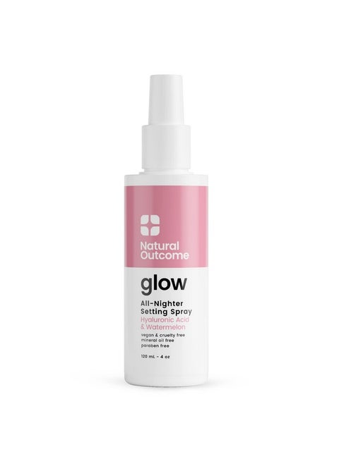 Glow Makeup Setting Spray Mattifying Long Lasting Facial Mist With Hyaluronic Acid & Watermelon Oilfree Vegan Formula For All Skin Types 4 Oz