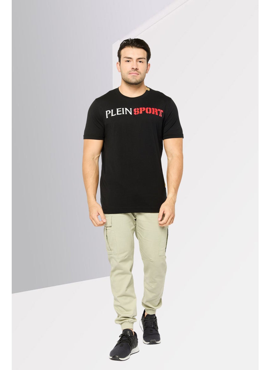 Plein Sport - Men Sportswear Fit Short Sleeve Outdoor T-Shirt, Black - Image 1