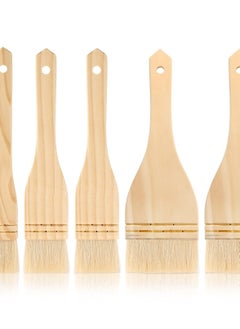 Excefore FlatBrushes Set, Sheep Hair Bristles, Ideal for Watercolor, Ceramic, Pottery Painting, 1 Inch, 2 Inch, 3 Inch, Pack of 6  - Image 1