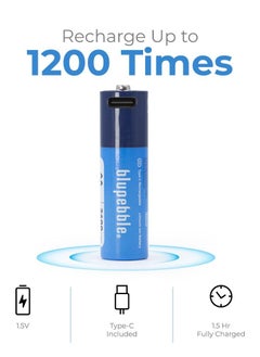 blupebble Blucell Type C AA 1600mAh Rechargeable Batteries  - Image 3