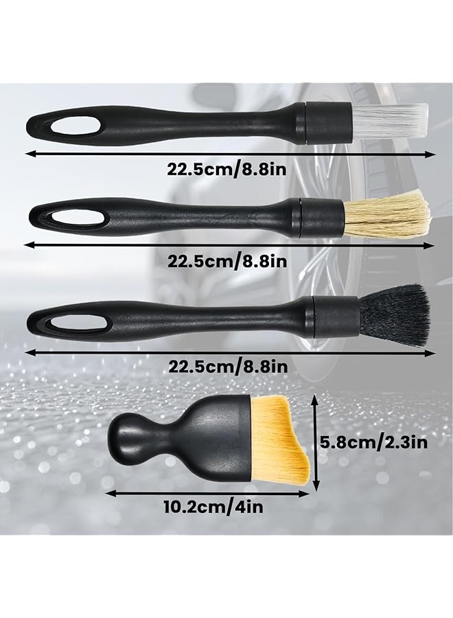 SAGREENY Car Detailing Brush Set, Car Interior Detailing Brushes Auto Ultra-Soft Detail Cleaning Brush Dust Removal Brushes Tool For Cleaning Wheels, Engine, Car Interior, Ventilation Slots (5 Pcs) - Image 2