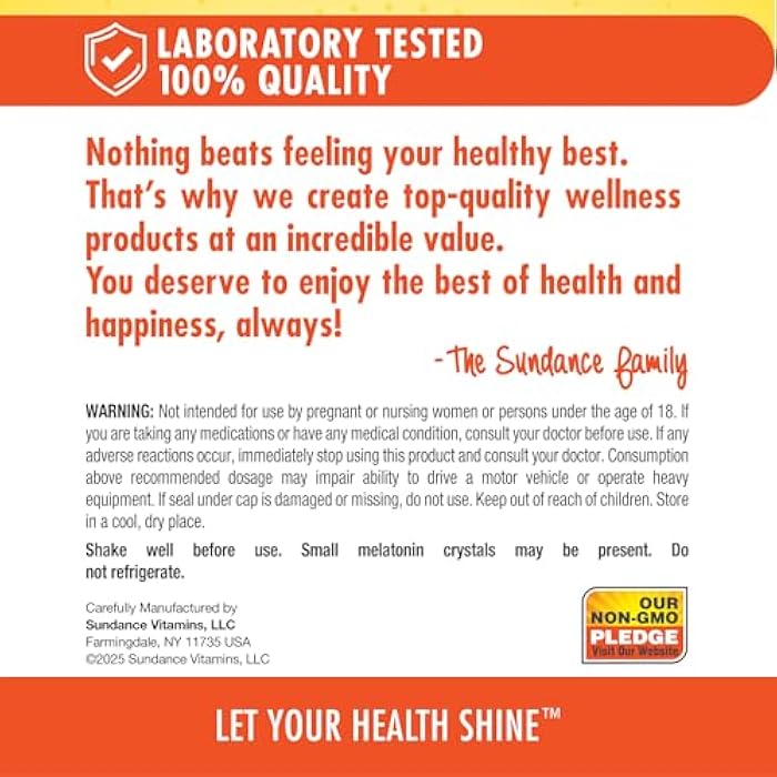 Sundance Melatonin 10mg Liquid | 2 Fluid Ounces | Berry Flavor | Fast Acting Sublingual Formula | Vegetarian, Non-GMO, and Gluten Free Supplement - Image 5