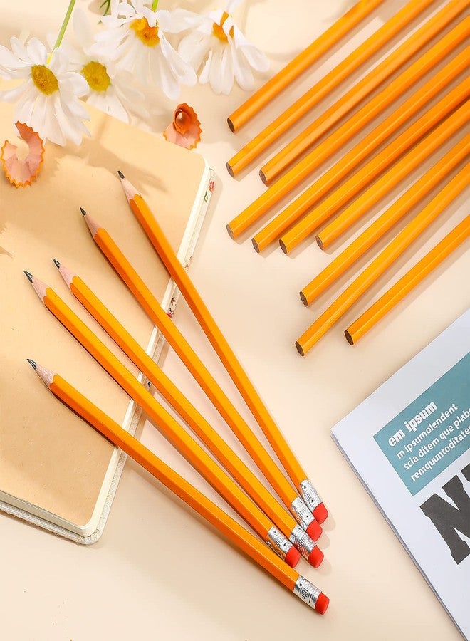Fumete 400 Pcs Yellow Pencils Bulk with Erasers Unsharpened Wood 2 HB Pencil Wood Cased for Kids Students Office School Classroom Supplies - Image 4