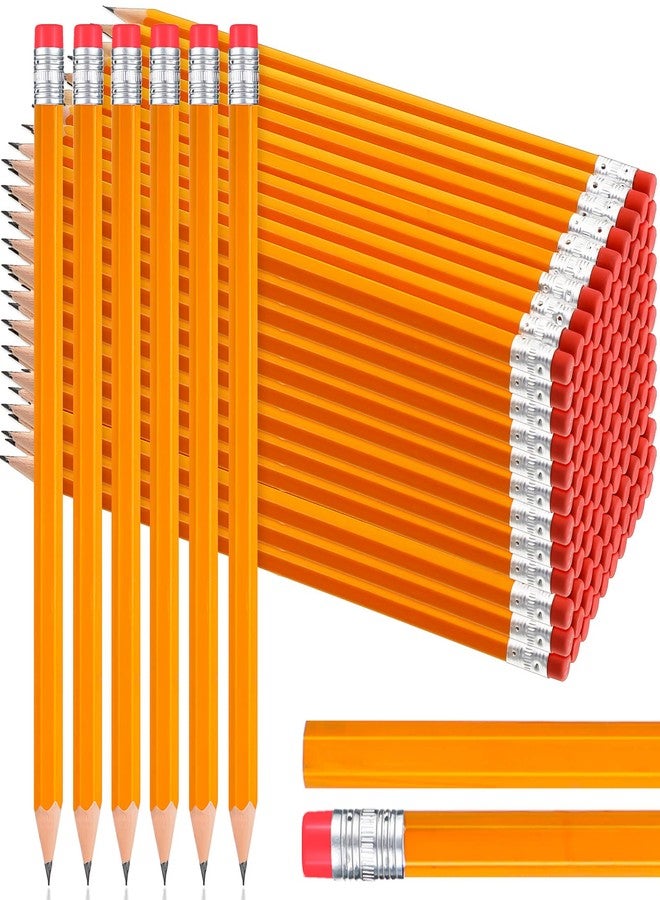 Fumete 400 Pcs Yellow Pencils Bulk with Erasers Unsharpened Wood 2 HB Pencil Wood Cased for Kids Students Office School Classroom Supplies - Image 1