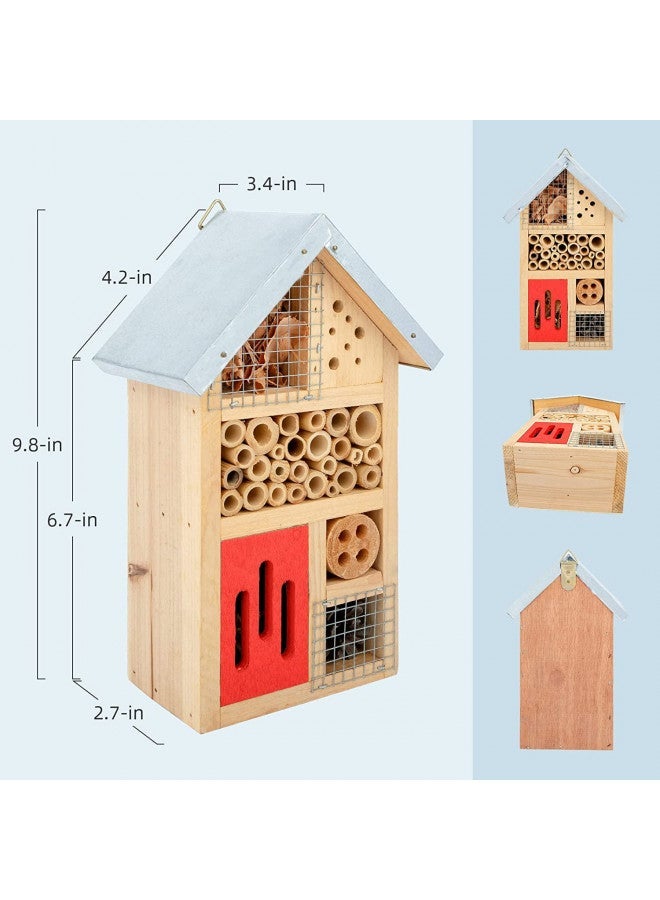 Niteangel Natural Wooden Insect Hotel, Garden Insect House for Ladybugs, lacewings, Butterfly, Bee, Bug - Image 5