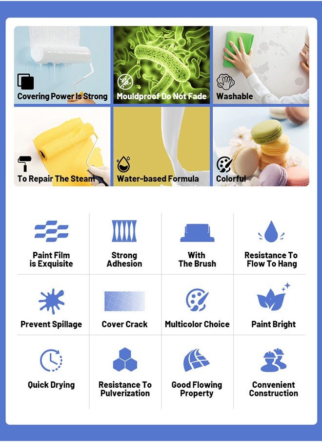 XIGUANJIA - 100g Mini Wall Repair Paint Wall Mending Agent Wall Spackle with Roll Brush Wall Surface Hole Fill Quick and Easy Solution - Image 1