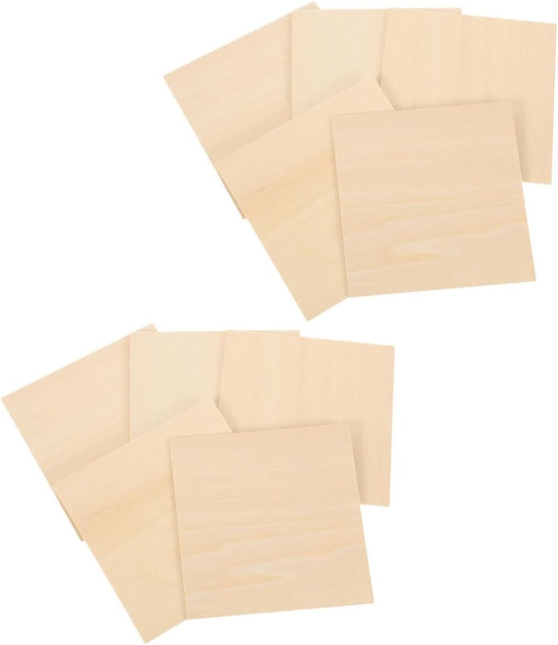 10pcs Basswood Sheets Unfinished Wooden Boards DIY Craft Planks for Wood Burning Engraving Model Making 200x200x2mm Woodcraft Supplies for Hobbyists - Image 1