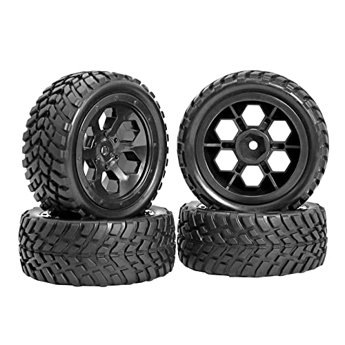 RC Station 12mm Hex RC Wheels and Tires for Hyper Go H16BM H14BM Tires and Wheels 114 116 with Foam Inserts for Traxxas Wltoys 144001 etc 118 RC Car Street Tires Wheels Preglued - Image 1