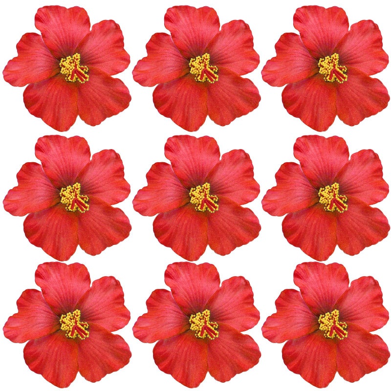 Arvintas 20PCS Red Hawaiian Faux Flowers Hibiscus Flowers Hawaii Party Summer Party DIY Foam Hibiscus Flower for Tabletop Decoration Party Favors Supplies (No Clip) - Image 1