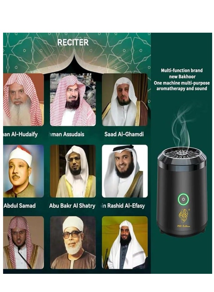 بخور سيارة مع مكبر صوت للقرآن الكريم، مبخرة إلكترونية عربية محمولة للعلاج بالروائح العطرية، مكبر صوت للقرآن الكريم، جهاز علاج بالروائح العطرية USB-C قابل لإعادة الشحن، موزع روائح عطرية، جهاز تحكم عن بعد وتطبيق، مبخرة صغيرة SQ-500 - Image 4