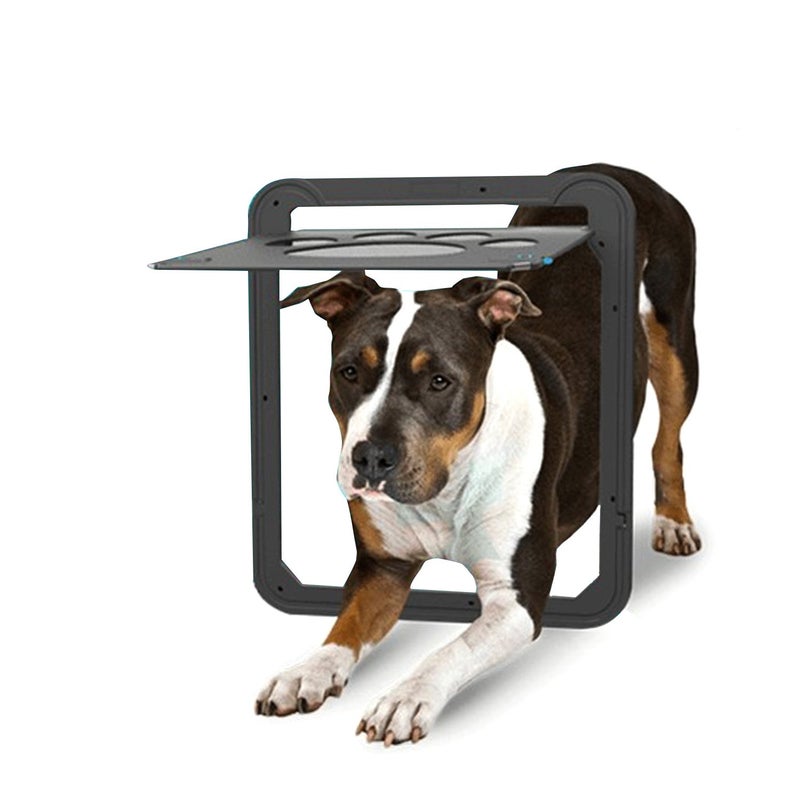 Pet Screen Door, Inside size 41cm*37cm*2cm Magnetic Flap Screen Automatic Lockable Black Door for Small/Medium Dog and Cat Gate - Image 2