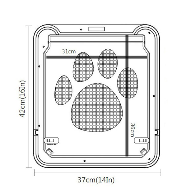 Pet Screen Door, Inside size 41cm*37cm*2cm Magnetic Flap Screen Automatic Lockable Black Door for Small/Medium Dog and Cat Gate - Image 4