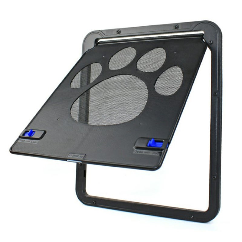 Pet Screen Door, Inside size 41cm*37cm*2cm Magnetic Flap Screen Automatic Lockable Black Door for Small/Medium Dog and Cat Gate - Image 1