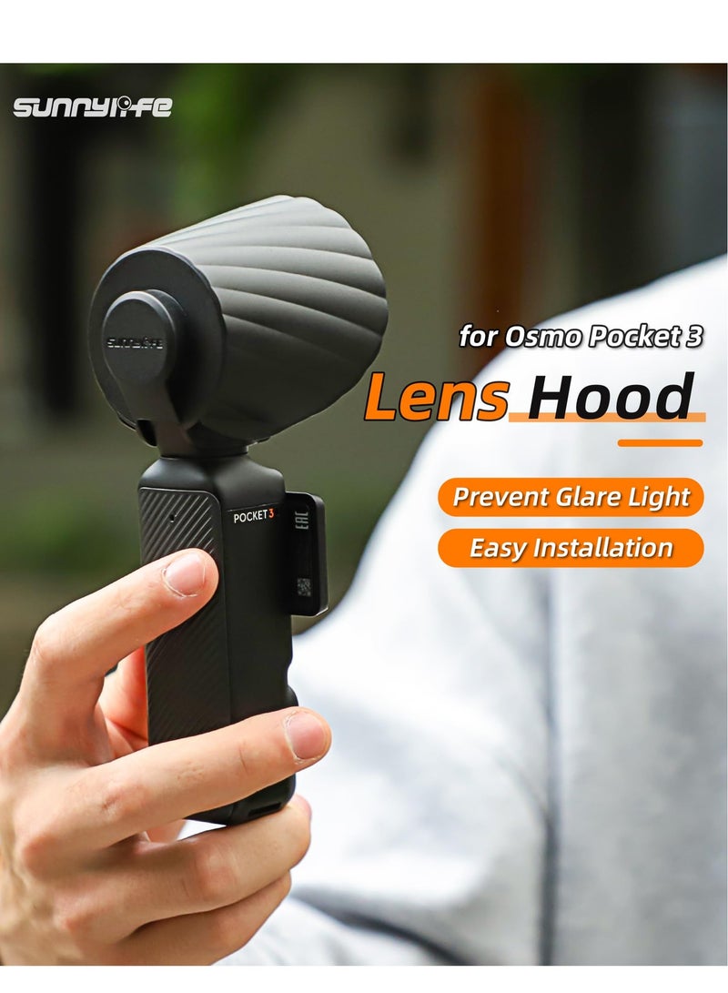 KASTWAVE Camera Lens Sun Hood for DJI Osmo Pocket 3, Protective Case, Lens Hood Sunshade Lens Protector Cap Cover Guard,DJI Osmo Pocket 3 Camera Accessories  - Image 4