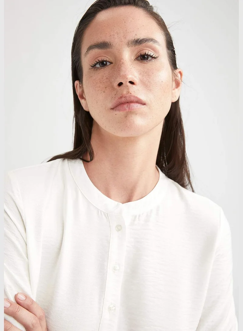 ديفاكتو Woman Woven Top Relax Fit Regular Long Sleeve Woven Tunic