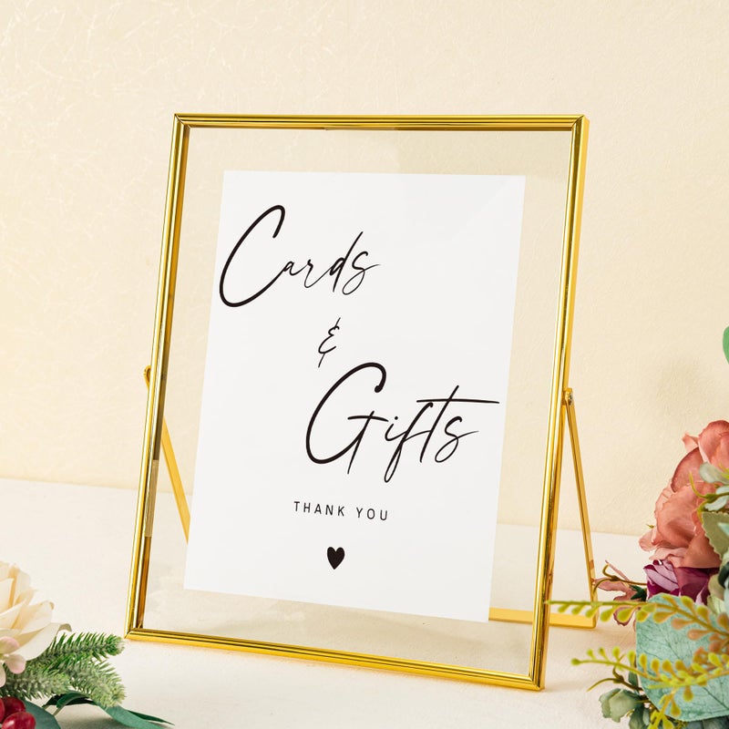 Calculs Cards and Gifts Table Decor 10x8 Inches Floating Picture Frame Wedding Signs Cardbox Decorative Accessories (Gold) - Image 3