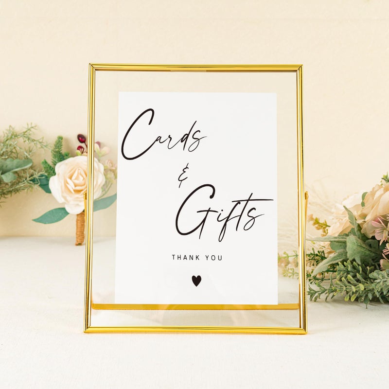 Calculs Cards and Gifts Table Decor 10x8 Inches Floating Picture Frame Wedding Signs Cardbox Decorative Accessories (Gold) - Image 2
