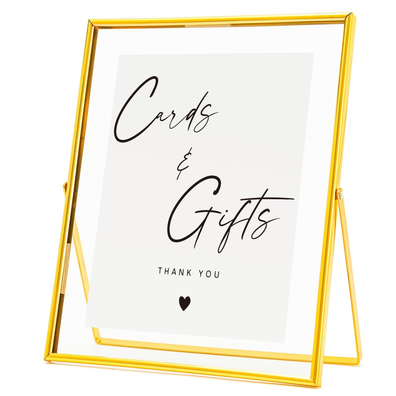 Calculs Cards and Gifts Table Decor 10x8 Inches Floating Picture Frame Wedding Signs Cardbox Decorative Accessories (Gold) - Image 1