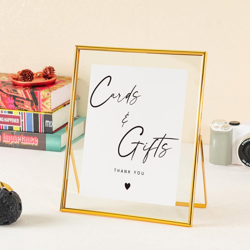 Calculs Cards and Gifts Table Decor 10x8 Inches Floating Picture Frame Wedding Signs Cardbox Decorative Accessories (Gold) - Image 4