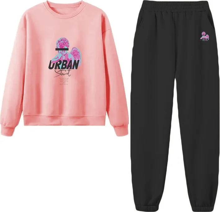 دوغ فش Tracksuit Set Oversize USA Printed Tracksuit Set,lover,couple Combination Navy Blue