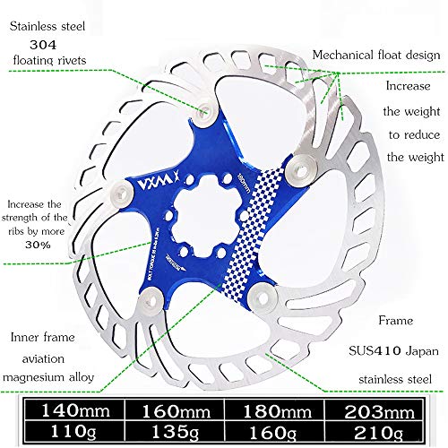YBEKI Premium Floating Bike Disc Brake Rotor (140/160/180/203mm) - CNC Machined Stainless Steel & Aircraft Aluminum - Enhanced Heat Dissipation for MTB/Road/BMX Bikes - with 12-Bolt Kit - Image 5