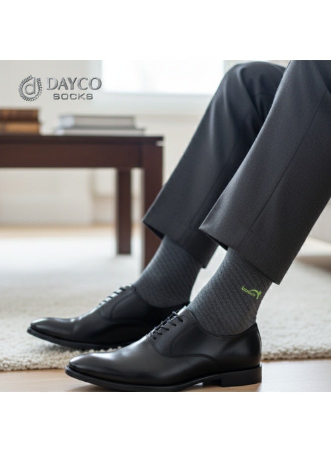 DAYCO Men’s Formal Bamboo Socks (6 Pairs, Dark Grey, Size 41-45) – Ultra Smooth, Soft & Breathable Dress Socks, Anti-Bacterial & Cooling Comfort for Business and Office Wear - Image 2