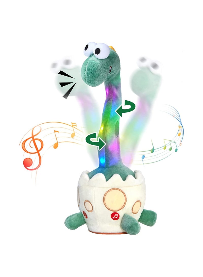 Light up Dancing Talking Dinosaur Toys, Electronic Shake Interactive Toys, Glowing Toy Wriggle Singing Recordable Toy, 14” Funny Mimicking Speaking Creative Toy Birthday Gift for Kids - Image 1
