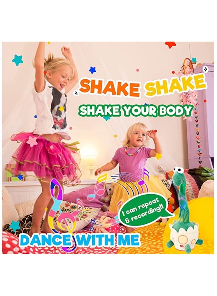 Light up Dancing Talking Dinosaur Toys, Electronic Shake Interactive Toys, Glowing Toy Wriggle Singing Recordable Toy, 14” Funny Mimicking Speaking Creative Toy Birthday Gift for Kids - Image 3