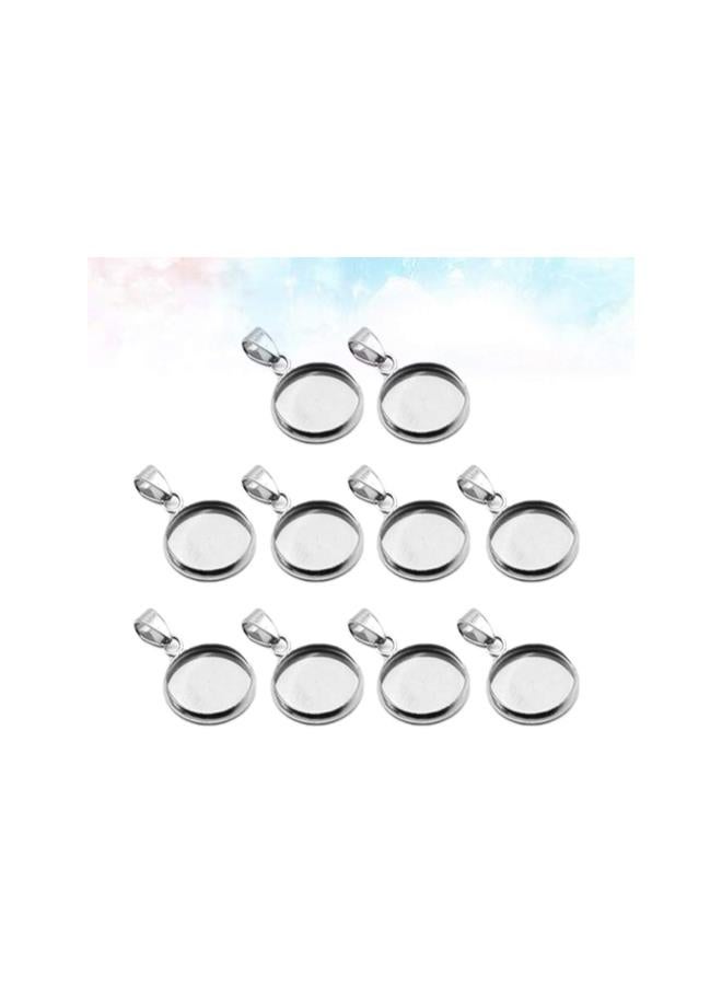 klarako 20pcs DIY Pendant Trays Kit Stainless Steel Blank Bezel Pendant Trays Pendant for DIY Craft Jewelry Making Tool Silver (20mm) - Image 3