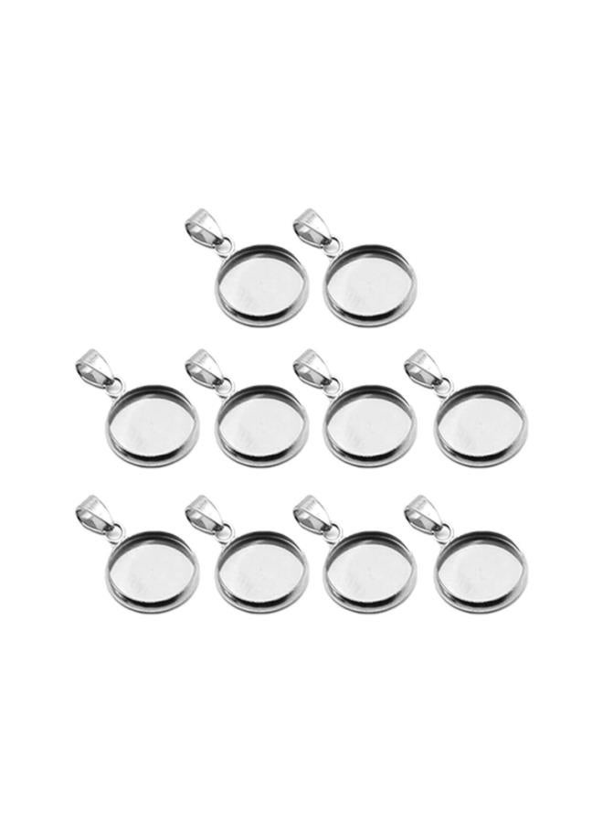 klarako 20pcs DIY Pendant Trays Kit Stainless Steel Blank Bezel Pendant Trays Pendant for DIY Craft Jewelry Making Tool Silver (20mm) - Image 1