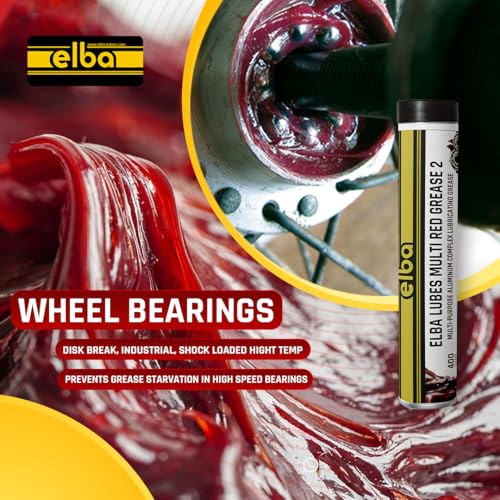 ELBA RED Grease NLGI 2 | SEMI-Synthetic Grease | HIGH Temperature Grease | Heavy Duty Multi Purpose Grease| EP 2 | for Agriculture, Industrial and Automotive Bearing (400 Grams) Made in USA - Image 3