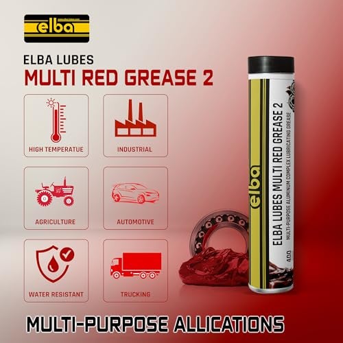 ELBA RED Grease NLGI 2 | SEMI-Synthetic Grease | HIGH Temperature Grease | Heavy Duty Multi Purpose Grease| EP 2 | for Agriculture, Industrial and Automotive Bearing (400 Grams) Made in USA - Image 4