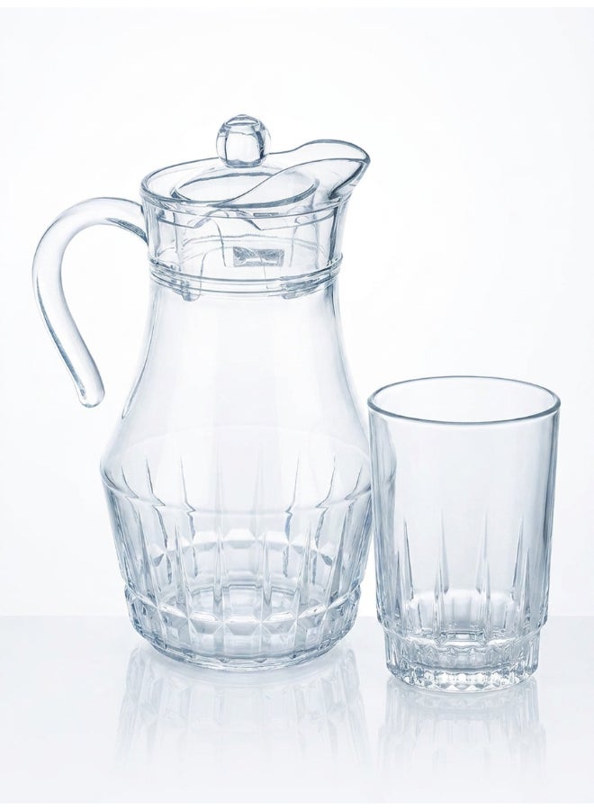 Luminarc Victoria 7 Piece Drink Set includes 1.8L Jug, 6 x 270ml  Lancier Glass Tumblers, Made of Annealed High Quality & Durable Glass - Image 1