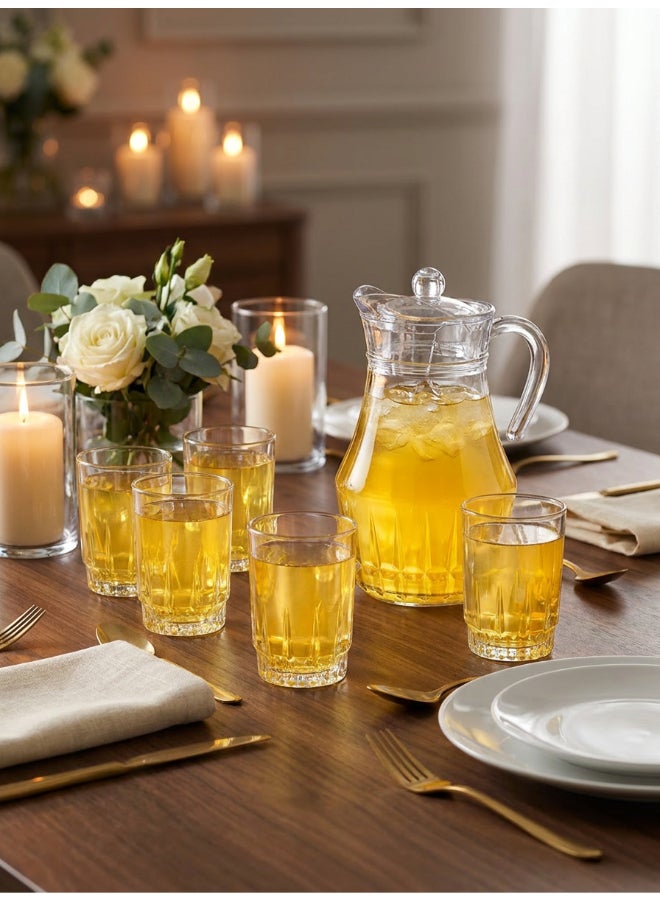 Luminarc Victoria 7 Piece Drink Set includes 1.8L Jug, 6 x 270ml  Lancier Glass Tumblers, Made of Annealed High Quality & Durable Glass - Image 4