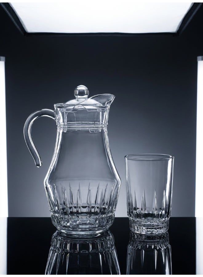 Luminarc Victoria 7 Piece Drink Set includes 1.8L Jug, 6 x 270ml  Lancier Glass Tumblers, Made of Annealed High Quality & Durable Glass - Image 5