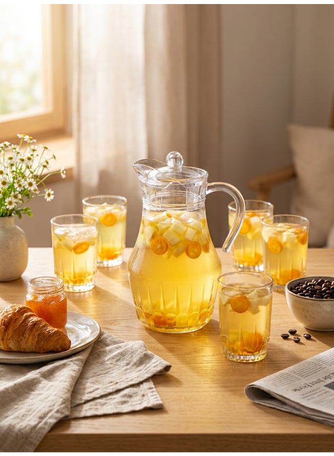 Luminarc Victoria 7 Piece Drink Set includes 1.8L Jug, 6 x 270ml  Lancier Glass Tumblers, Made of Annealed High Quality & Durable Glass - Image 3