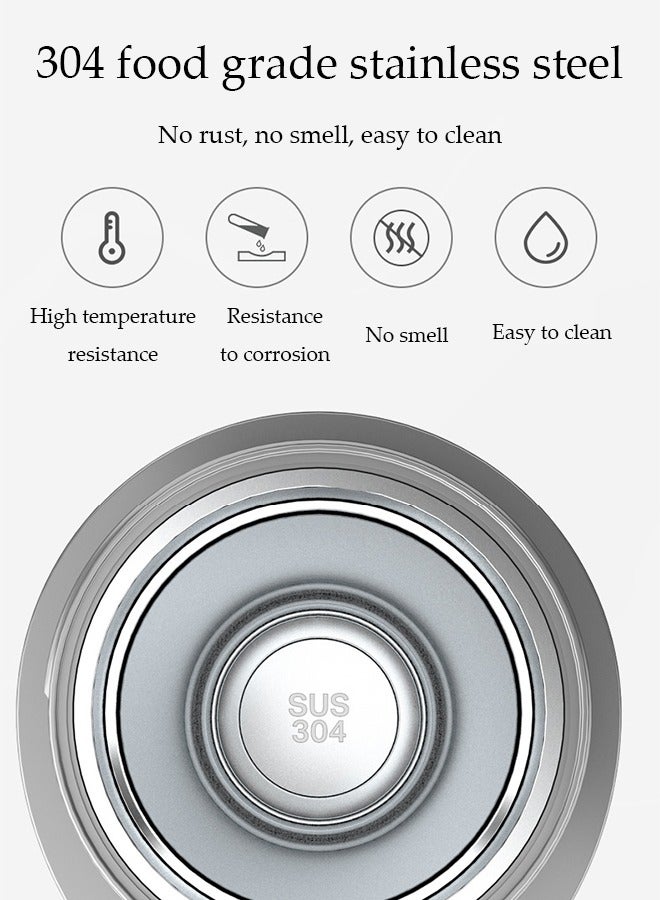 Car Heating Water Cup12v or 24V Car Heating Cup Car Heated Mug, 450ml Stainless Steel Travel Electric Coffee Cup Insulated Heated Thermos Mug Electric Kettle white