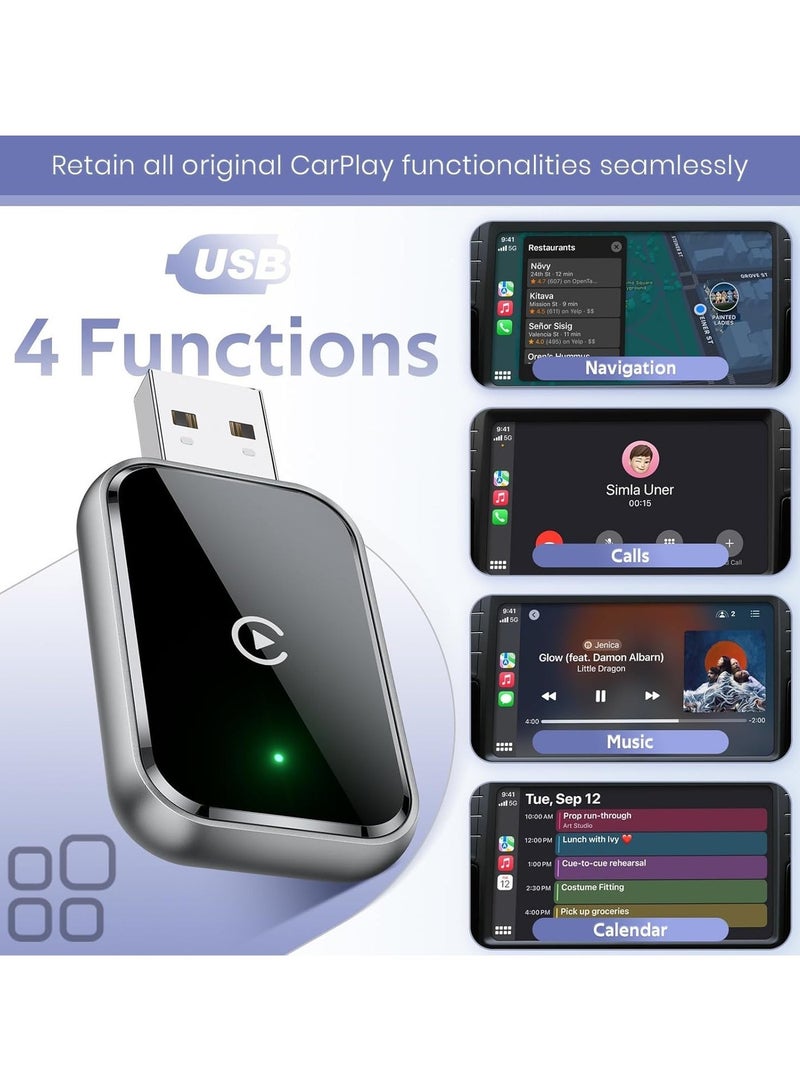 SYXUMLKLS Wireless CarPlay Adapter for Carplay & Android, Convert Wired to Wireless Apple CarPlay Adapter, Extension Cable USB & USB-C/Type-C - Image 2