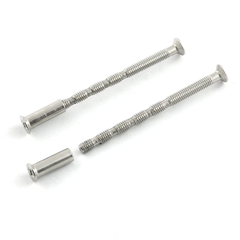 PZRT 4 Set Door Handle Hardware Lever Handle Screws Connecting Bolts & Sleeves Phillips Drive Flat Countersunk Head Fixing Cutting Slot Articulated Screw M4x60mm - Image 5