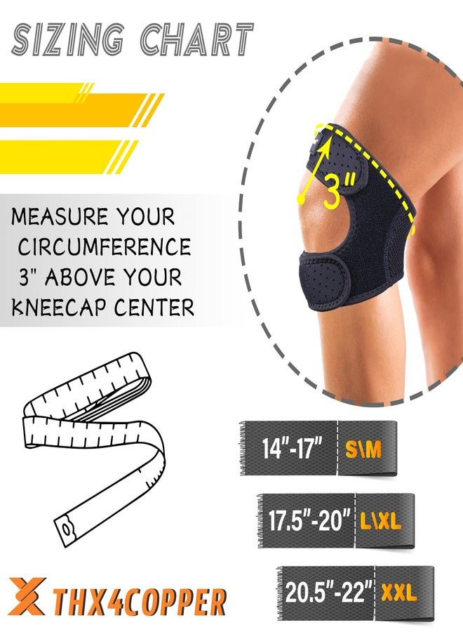 THX4COPPER Compression Dual Adjustable Patella Knee Brace for Pain Relief, Knee Strap Support for Running, Jumper, Gym Exercise, Tendonitis, Arthritis, Injury Recovery, Joints and Muscles - Image 2