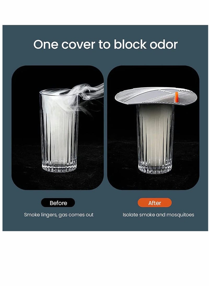 KASTWAVE غطاء مصفاة أرضية من السيليكون أزرق 6 بوصات 15 سم 2 قطعة سدادة حوض أرضية مضادة للرائحة حصيرة غطاء تصريف للدش مضادة للصراصير مع مقبض للمطبخ وغسيل الملابس والحمام - Image 5